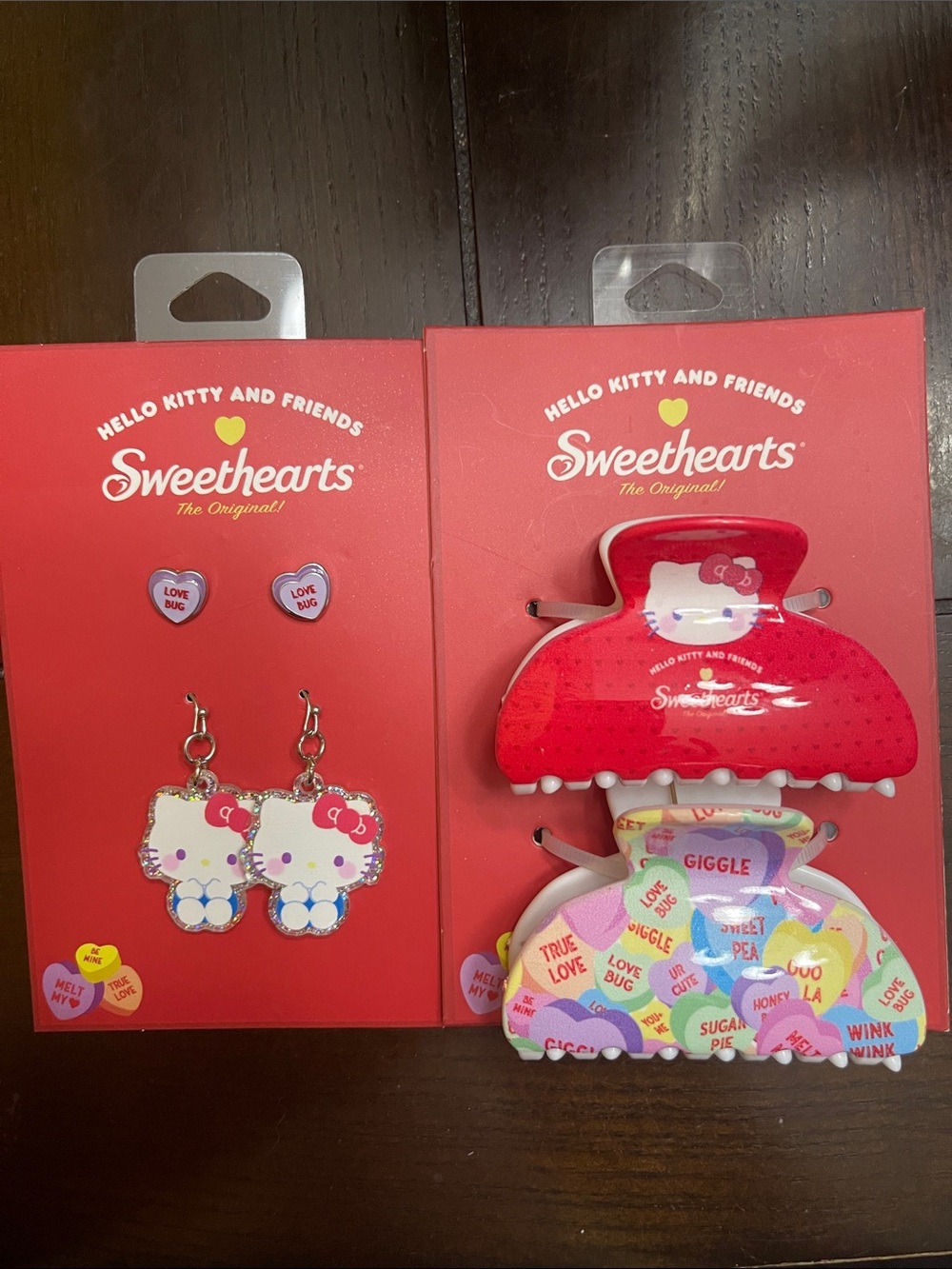 Hello Kitty Hair Clips and Earrings Set
